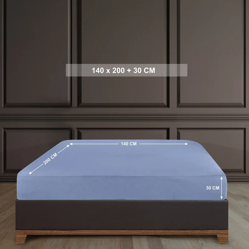 100% Baumwolle Jersey Spanbetttuch - Blau