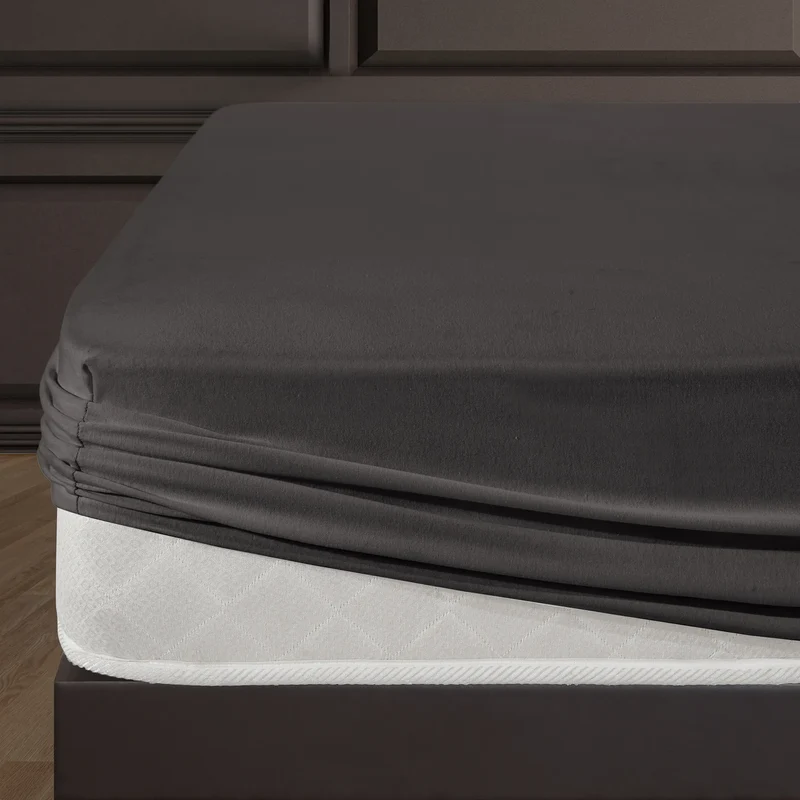 100% Baumwolle Jersey Spanbetttuch - Anthrazit