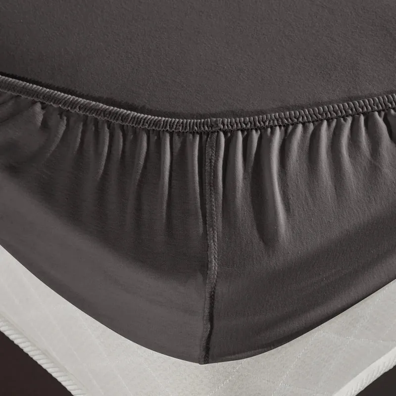 100% Baumwolle Jersey Spanbetttuch - Anthrazit
