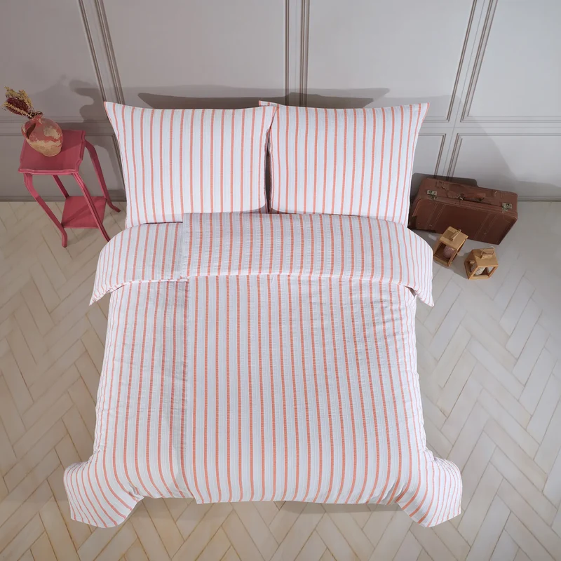 100% Baumwolle Natural Bettwäsche Vintage - Lachsfarben