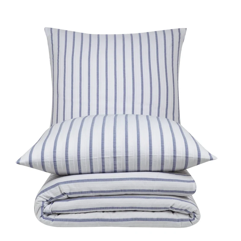 100% Baumwolle Natural Bettwäsche Vintage - Blau