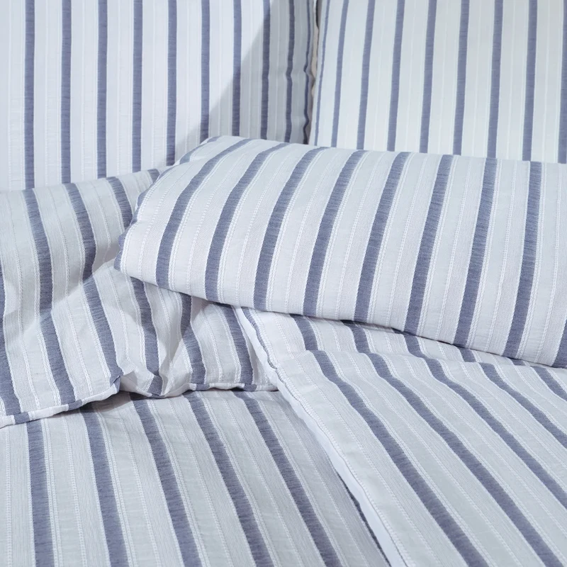 100% Baumwolle Natural Bettwäsche Vintage - Blau