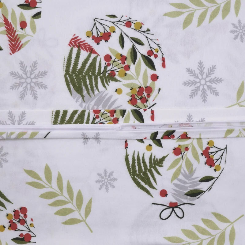 100% Baumwolle Biber Bettwäsche - Christmas Green