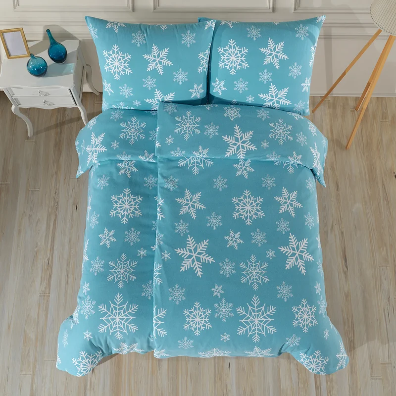 100% Baumwolle Biber Bettwäsche - Snowy