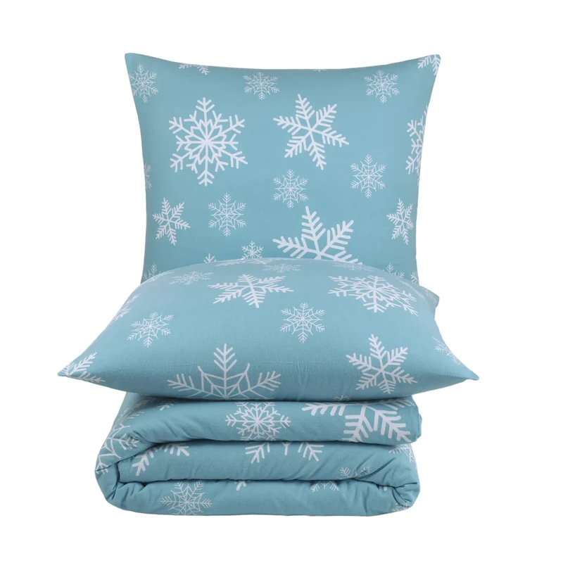 100% Baumwolle Biber Bettwäsche - Snowy