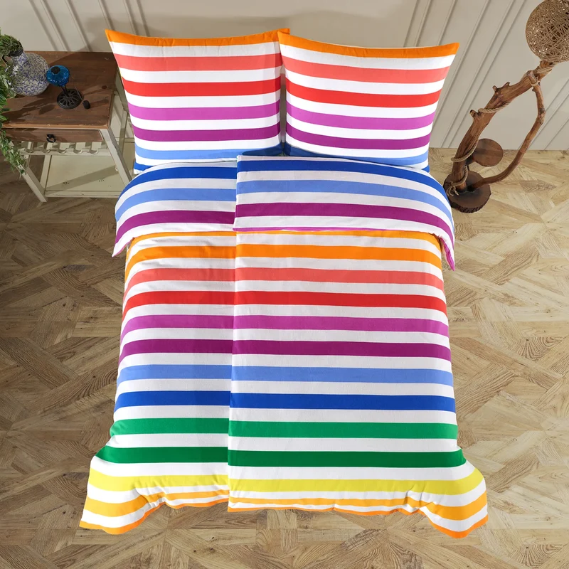 100% Baumwolle Biber Bettwäsche - Rainbow Shine