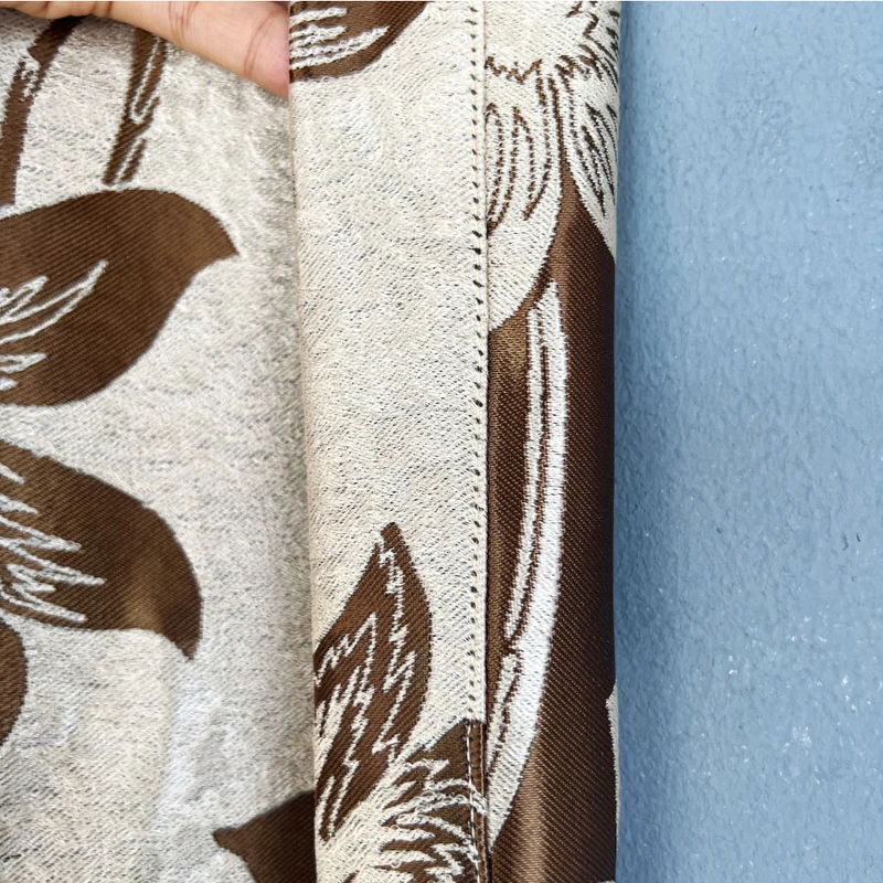 Taft-Satin-Vorhang Beige-Braun 70 % Verdunkelung – mit Kräuselband (1 Stück)