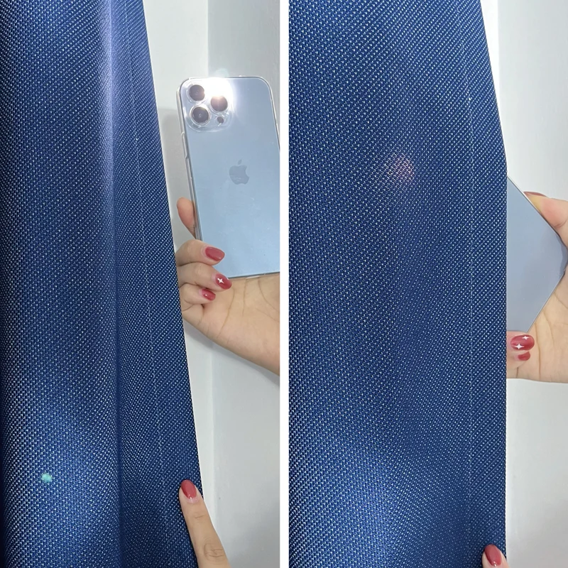 Luxuriöser Leinenvorhang 70% Verdunkelung Blau – mit Kräuselband (1 Stück)