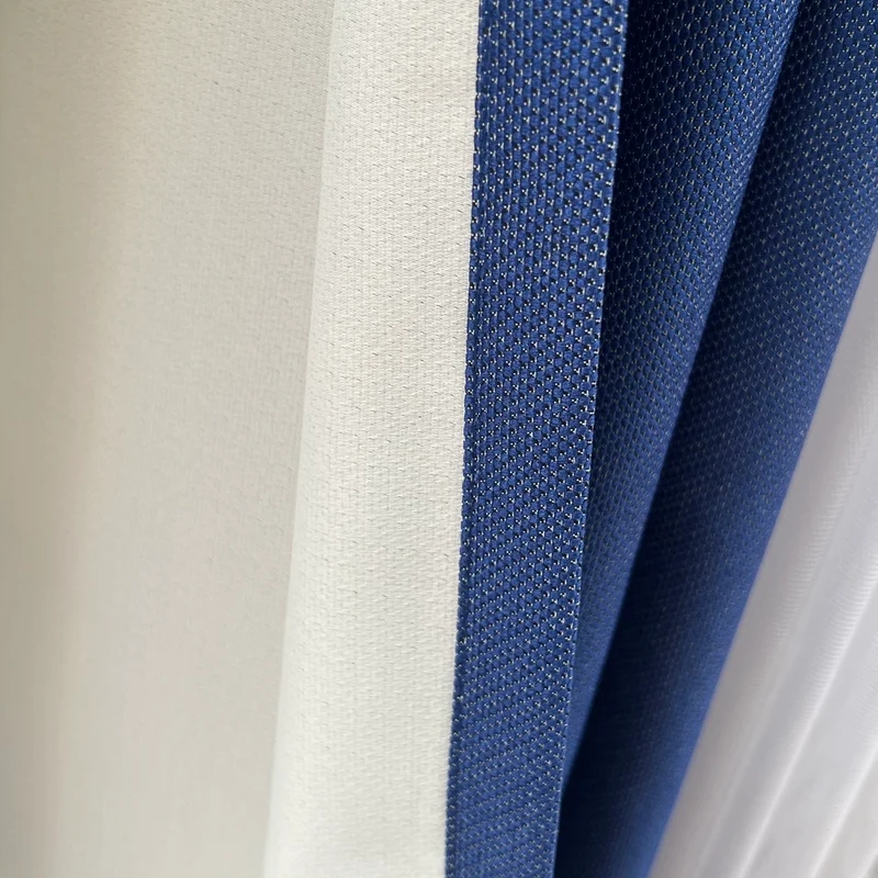 Luxuriöser Leinenvorhang 70% Verdunkelung Blau – mit Kräuselband (1 Stück)