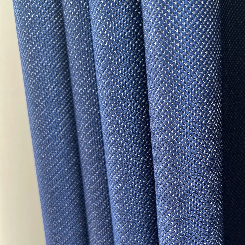 Luxuriöser Leinenvorhang 70% Verdunkelung Blau – mit Kräuselband (1 Stück)
