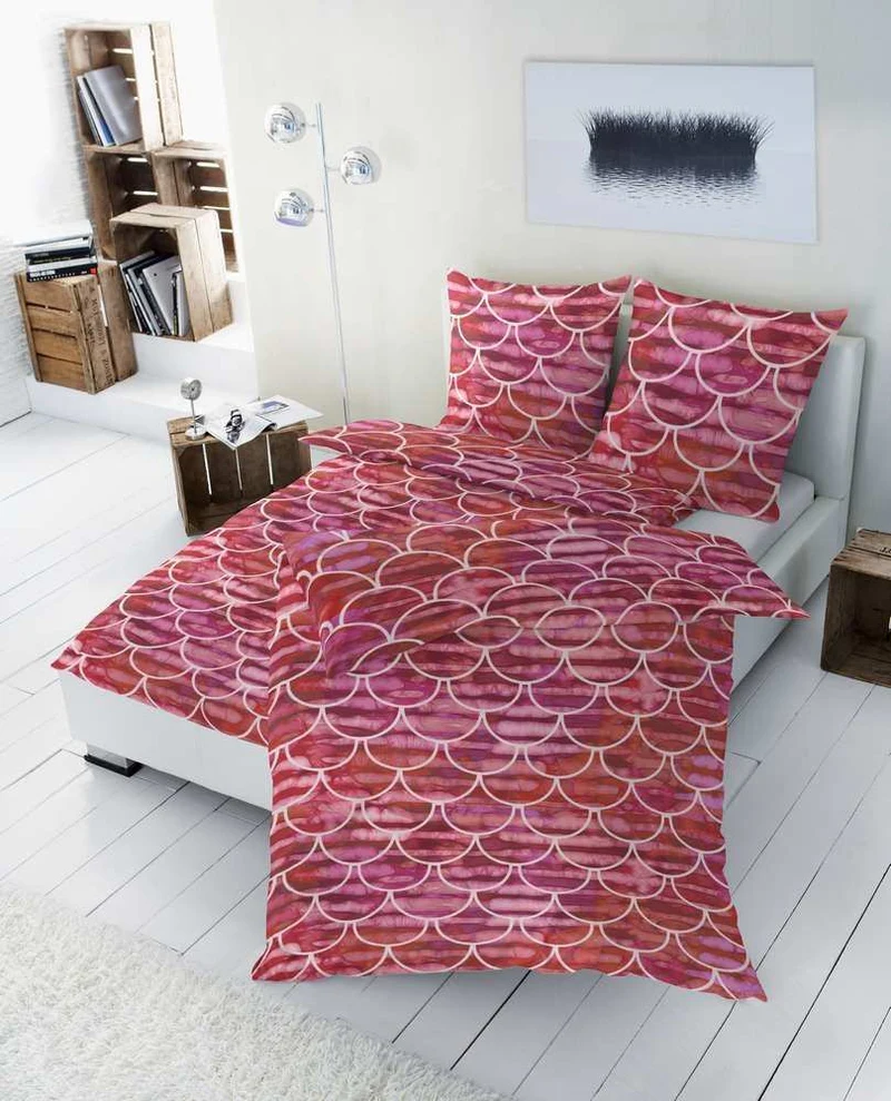 Hahn Renforcé Bettwäsche Muster Pink