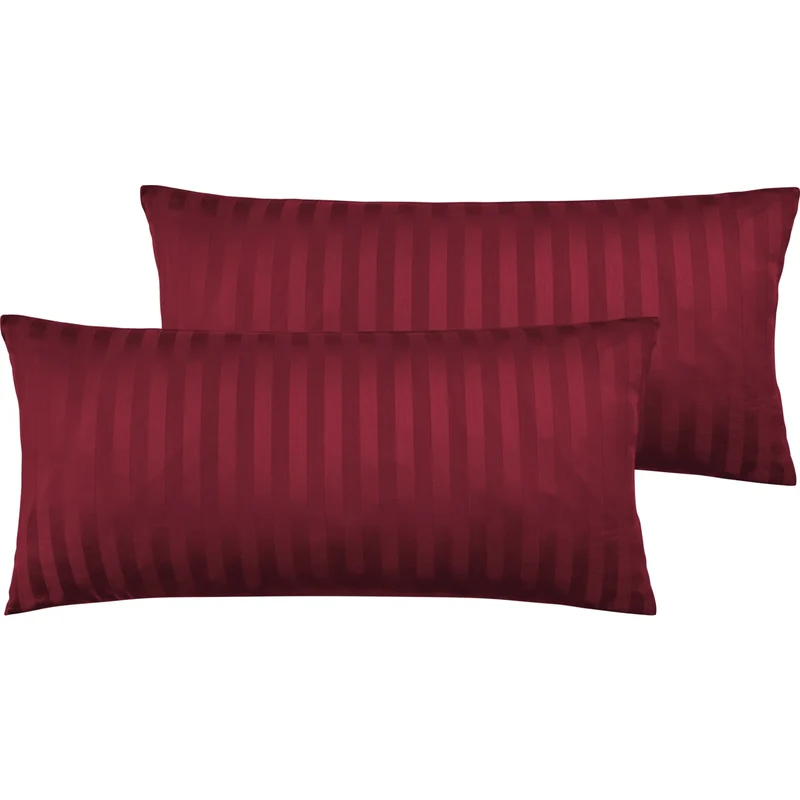 Mako Satin Kissenbezug Damast Streifen - Pure Label - Anthrazit - 40x40cm