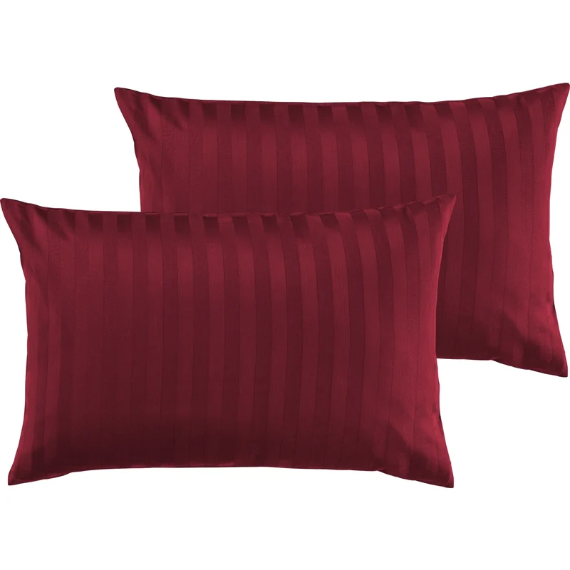 Mako Satin Kissenbezug Damast Streifen - Pure Label - Anthrazit - 40x40cm