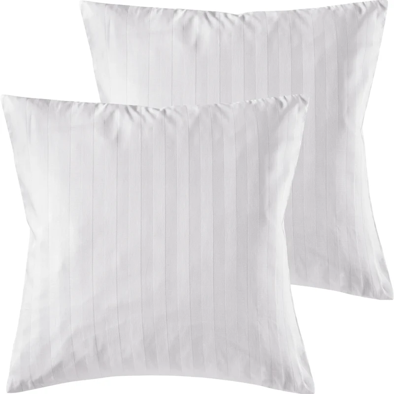 Mako Satin Kissenbezug Damast Streifen - Pure Label - Anthrazit - 40x40cm