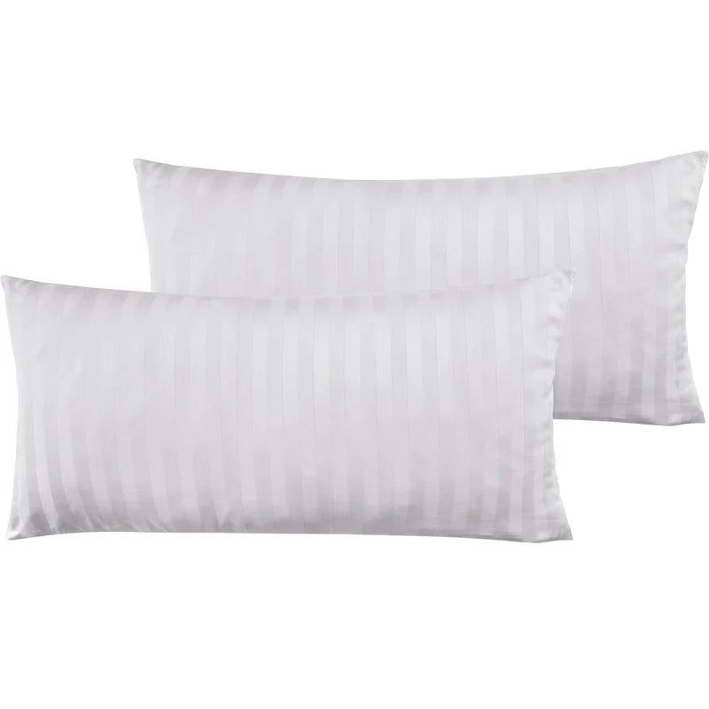 Mako Satin Kissenbezug Damast Streifen - Pure Label - Anthrazit - 40x40cm