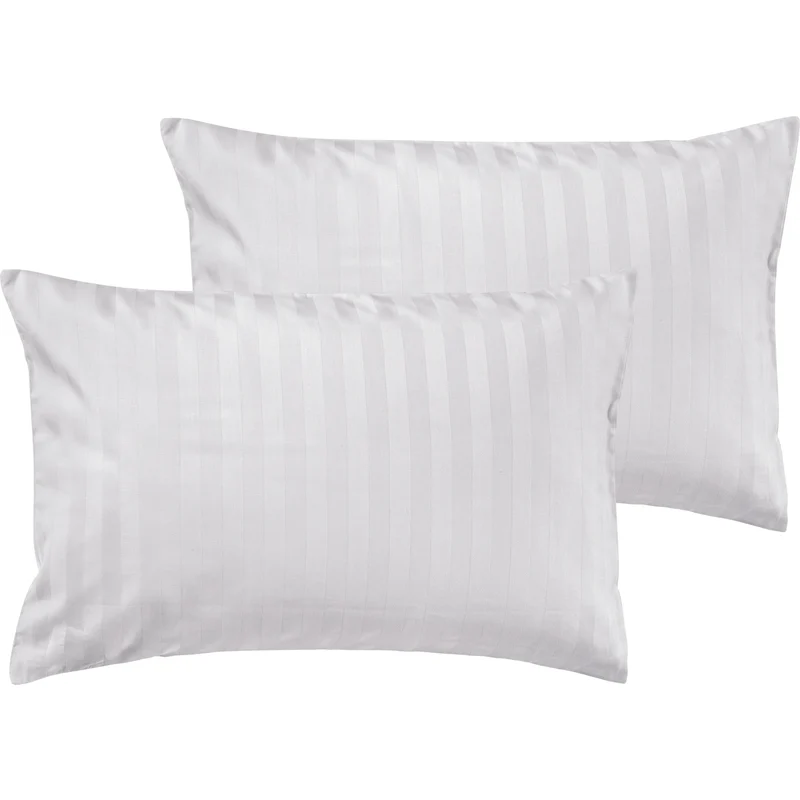 Mako Satin Kissenbezug Damast Streifen - Pure Label - Anthrazit - 40x40cm
