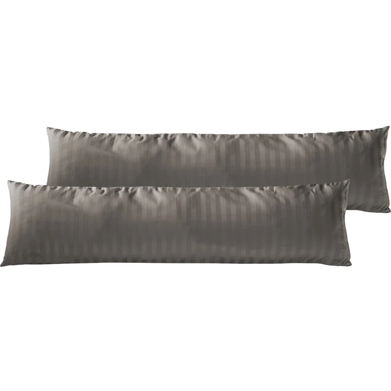 Mako Satin Kissenbezug Damast Streifen - Pure Label - Anthrazit - 40x40cm