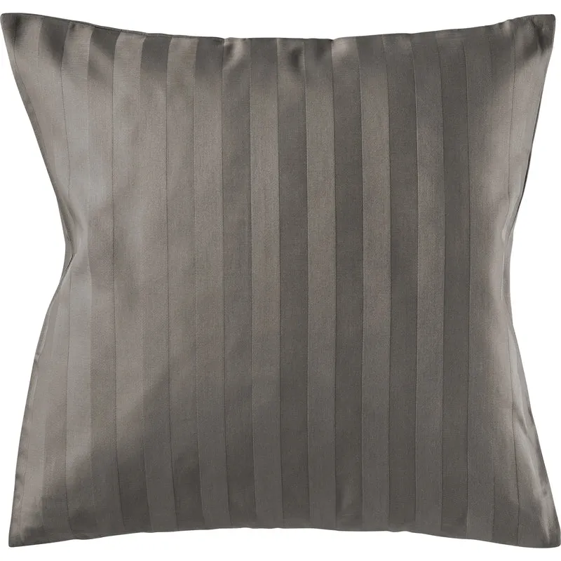Mako Satin Kissenbezug Damast Streifen - Pure Label - Anthrazit - 40x40cm