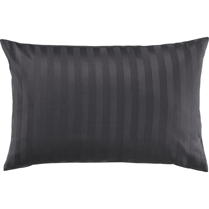 Mako Satin Kissenbezug Damast Streifen - Pure Label - Anthrazit - 40x40cm