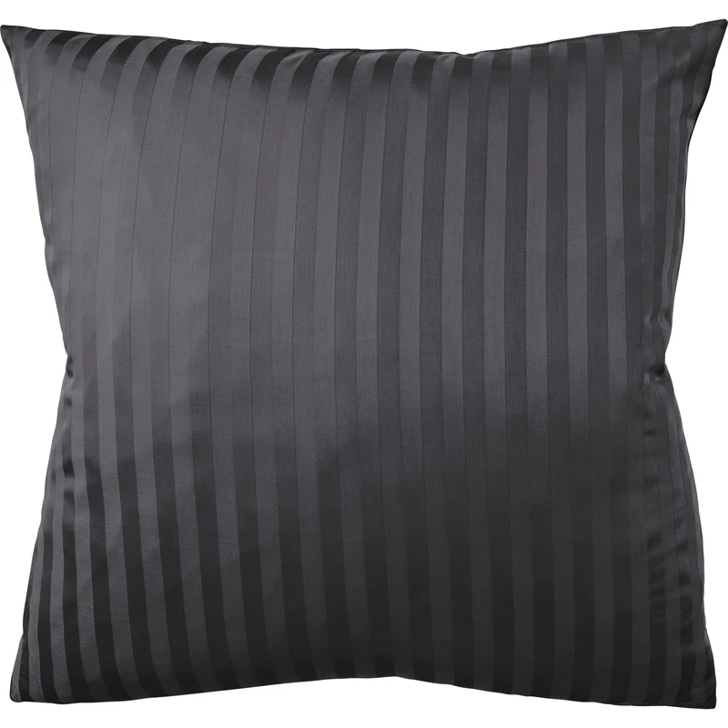 Mako Satin Kissenbezug Damast Streifen - Pure Label - Anthrazit - 40x40cm