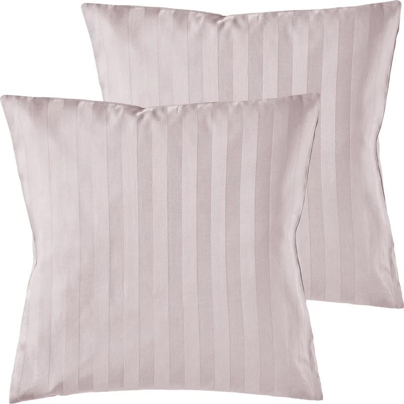 Mako Satin Kissenbezug Damast Streifen - Pure Label - Anthrazit - 40x40cm