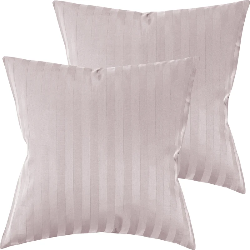 Mako Satin Kissenbezug Damast Streifen - Pure Label - Anthrazit - 40x40cm
