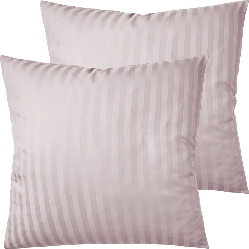 Mako Satin Kissenbezug Damast Streifen - Pure Label - Anthrazit - 40x40cm