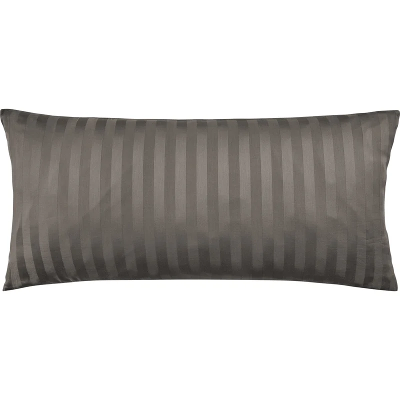 Mako Satin Kissenbezug Damast Streifen - Pure Label - Anthrazit - 40x40cm
