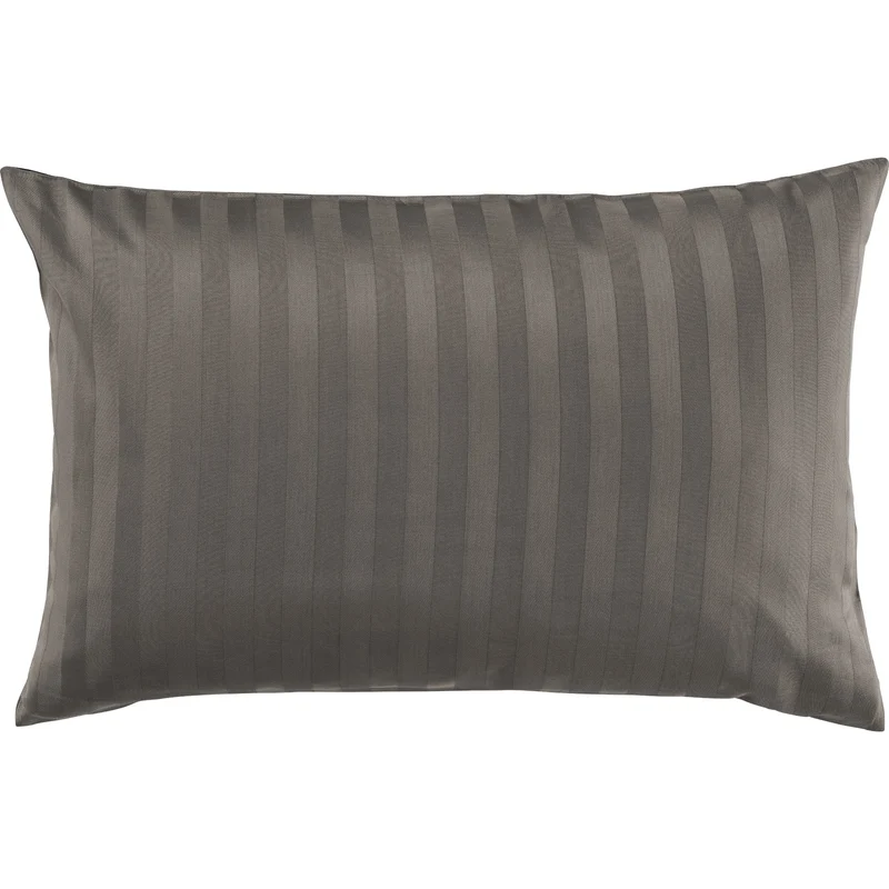 Mako Satin Kissenbezug Damast Streifen - Pure Label - Anthrazit - 40x40cm