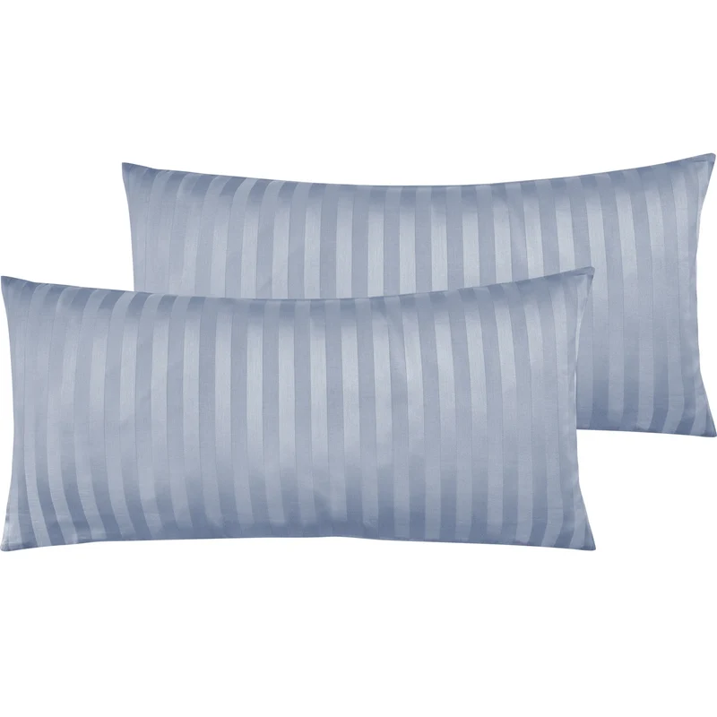 Mako Satin Kissenbezug Damast Streifen - Pure Label - Anthrazit - 40x40cm