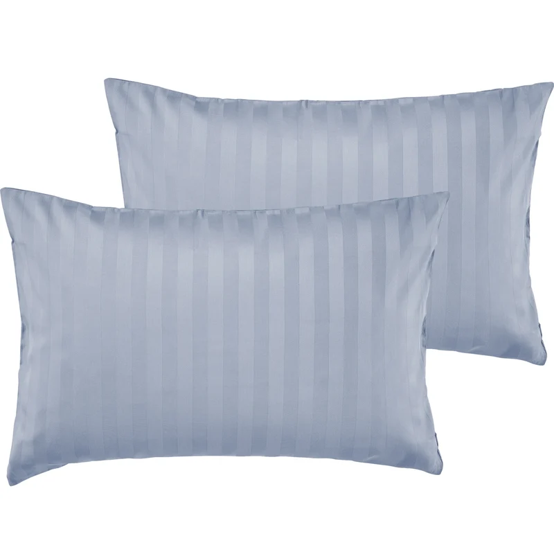 Mako Satin Kissenbezug Damast Streifen - Pure Label - Anthrazit - 40x40cm