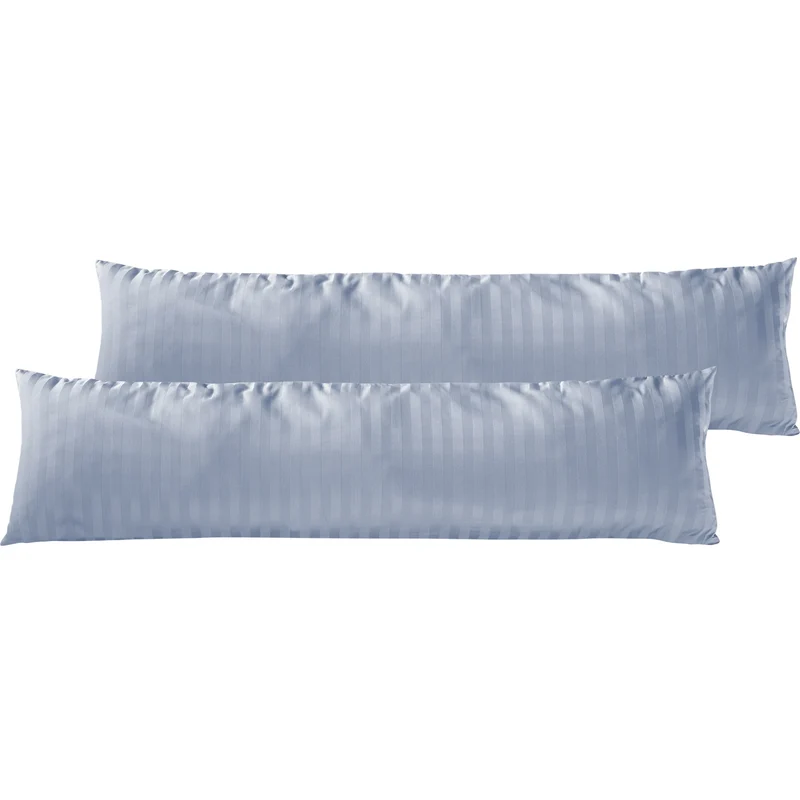 Mako Satin Kissenbezug Damast Streifen - Pure Label - Anthrazit - 40x40cm