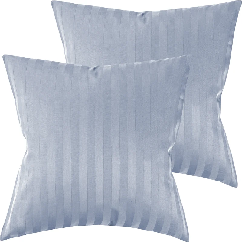 Mako Satin Kissenbezug Damast Streifen - Pure Label - Anthrazit - 40x40cm