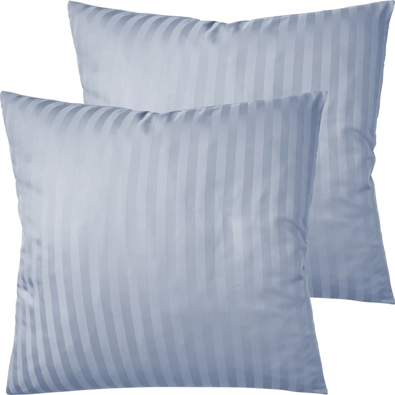 Mako Satin Kissenbezug Damast Streifen - Pure Label - Anthrazit - 40x40cm