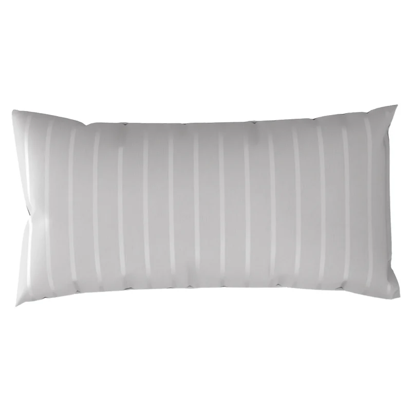 Kissenbezug Mako Satin mit Streifen - Grau - 40x80