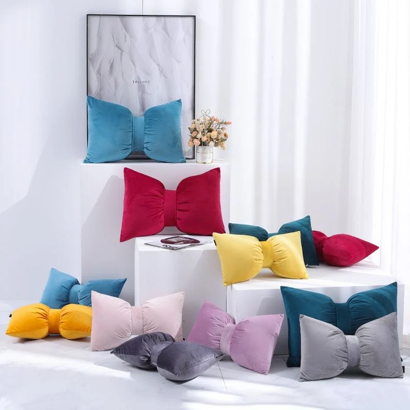 Samtkissen Schleife Typ 30x50cm mit 40cm abnehmbarer Kordel Verschiedene Farben