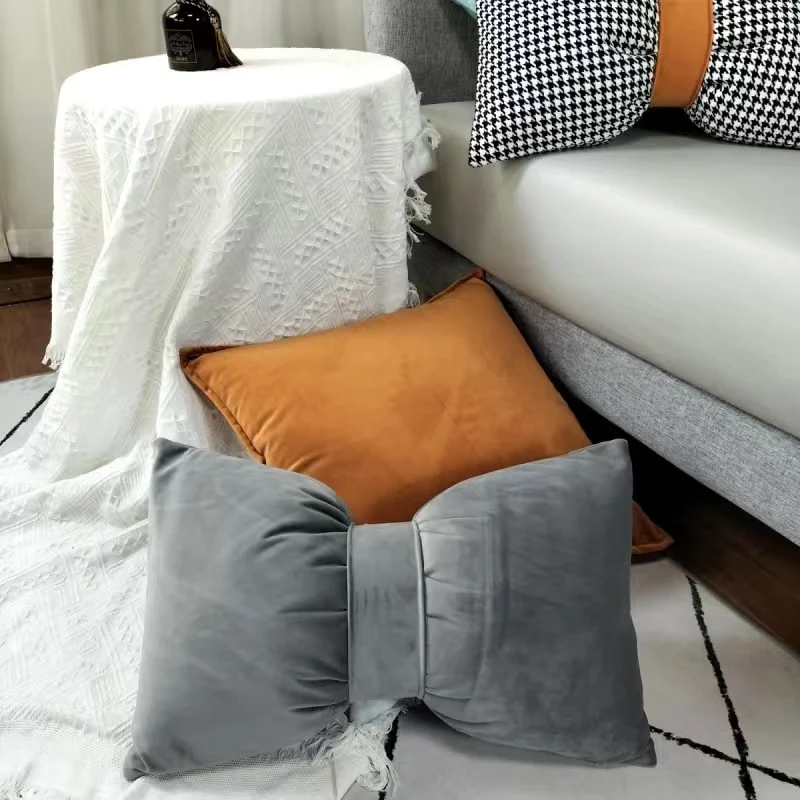 Samtkissen Schleife Typ 30x50cm mit 40cm abnehmbarer Kordel Verschiedene Farben