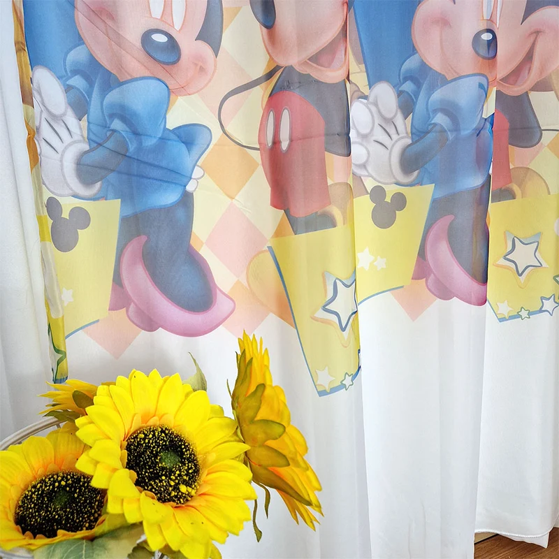 Vorhänge Kinderzimmer mit Tierdrucke Weiß – mit Kräuselband (1 Stück)