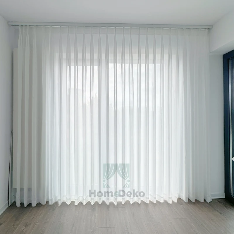 Dicke Gardinen Feine Seidenähnliche Optik Eleganz Weiß/Elfenbein – mit Kräuselband (1 Stück)
