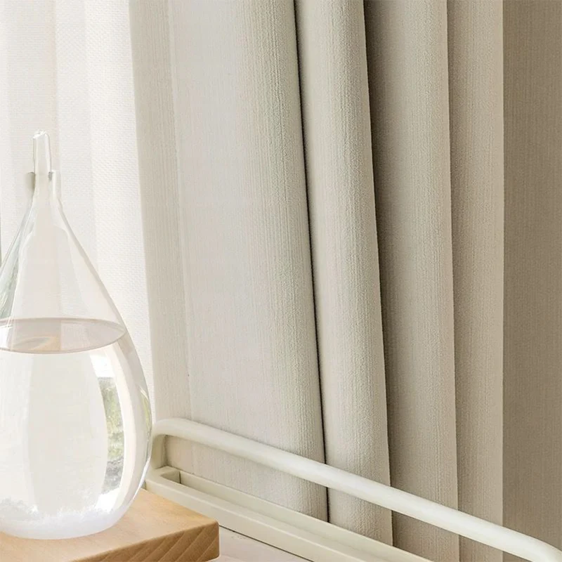 Vorhang Creamy Velvet 90% Verdunkelung Elfenbein – mit Kräuselband (1 Stück)