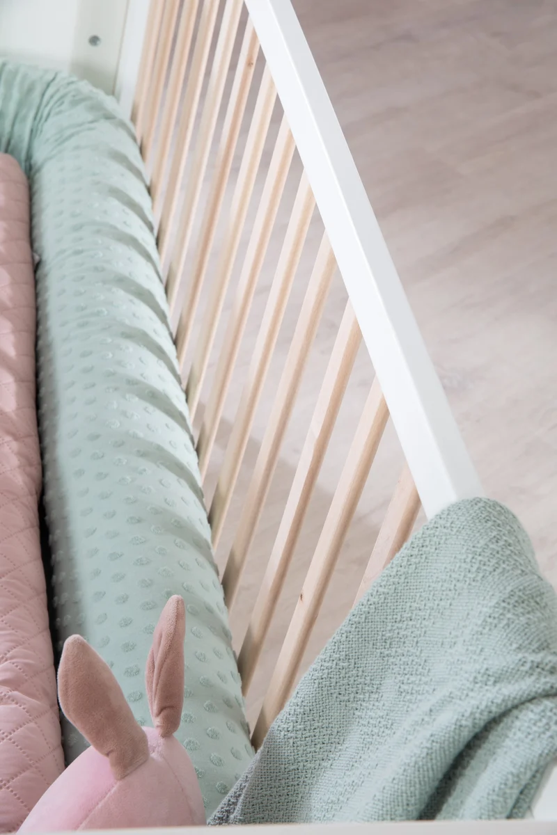 Hausbett – 70 x 140 cm, bicolor, weiß/natur, verstell-/umbaubar
