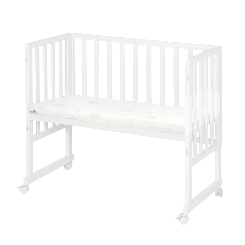 Stuben-/Beistellbett "safe asleep®" – 3 in 1 mit Barriere inkl. Matratze, Holz weiß