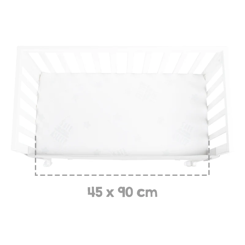 Stuben-/Beistellbett "safe asleep®" – 3 in 1 mit Barriere inkl. Matratze, Holz weiß