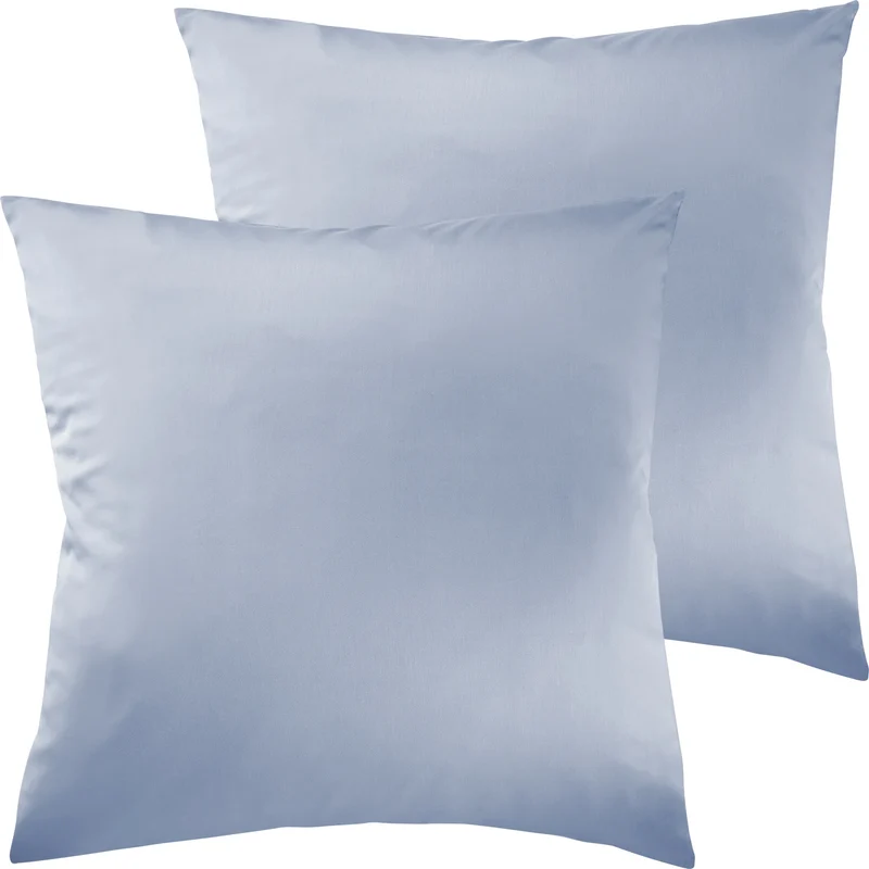 Satin Kopfkissen - Pure Label - Ice Blau - 2er Set 80x80cm