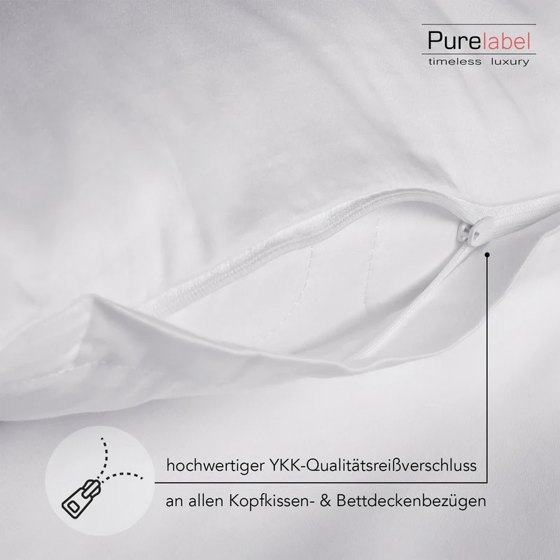 Satin Kopfkissen - Pure Label - Weiß - 40x40cm