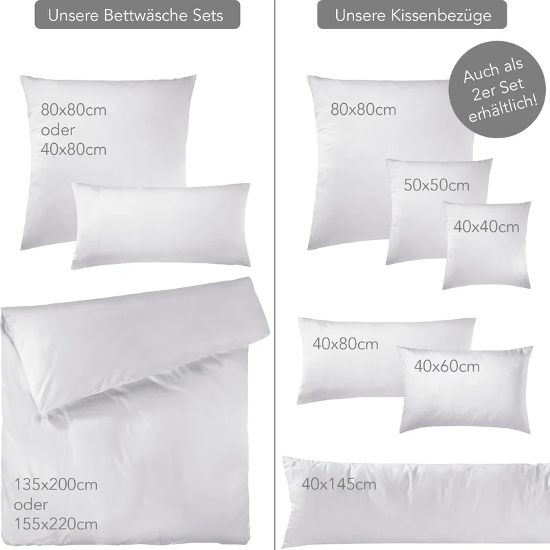 Satin Kopfkissen - Pure Label - Weiß - 40x40cm
