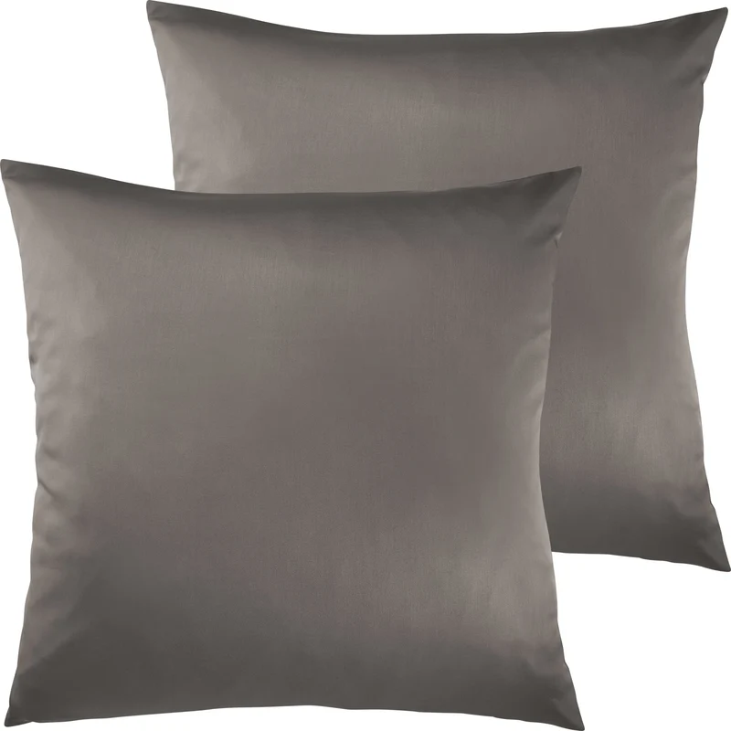 Satin Kopfkissen - Pure Label - Taupe - 2er Set 80x80cm