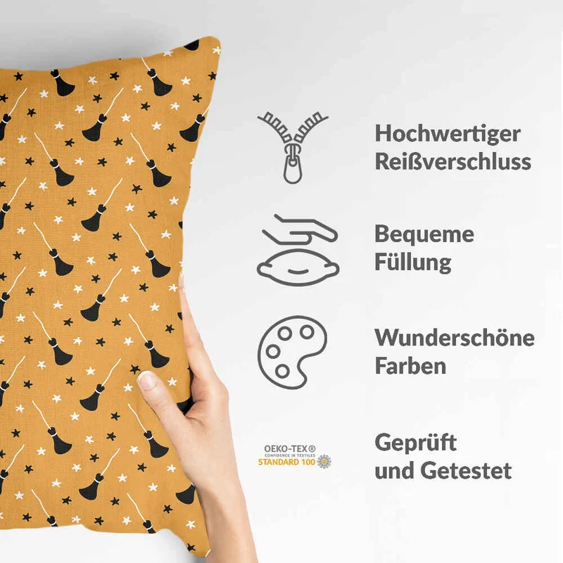 Gesundheitskissen Orange mit Potter's Besen