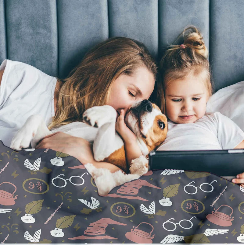 Therapiedecken Bettwäschen Set Schwarz Zauberei