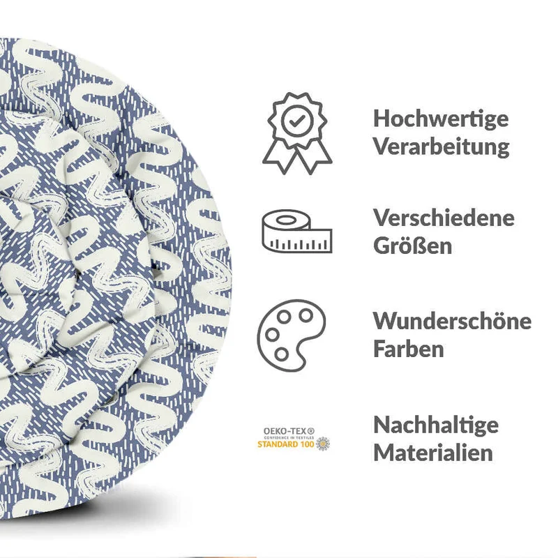 Therapiedecken Baumwollbezug blau weiße Wellen